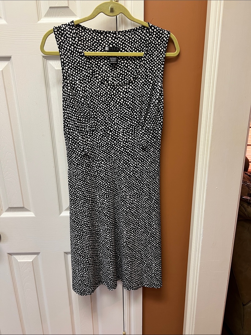 Carole Little Black and White Polka Dot Sleeveless Dress